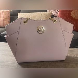 Michael Kors- Jacquelyn Medium Pebbled Leather Tote Bag (Pink)